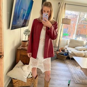 SOLD Cherry 🍒 red leather jacket